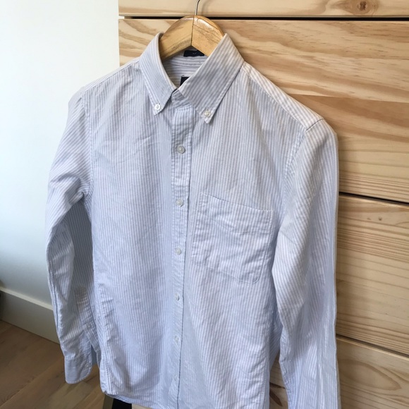J Crew light blue striped button down - Picture 3 of 5